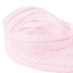 
          Декоративная лента капроновая ажурная для декора и флористики, 4 см, намотка 25 ярдов, нежно-розовый, дизайн ажурный