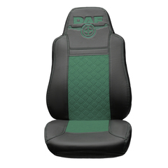 Чехлы DAF XF-105 (экокожа, черный, зеленая вставка)