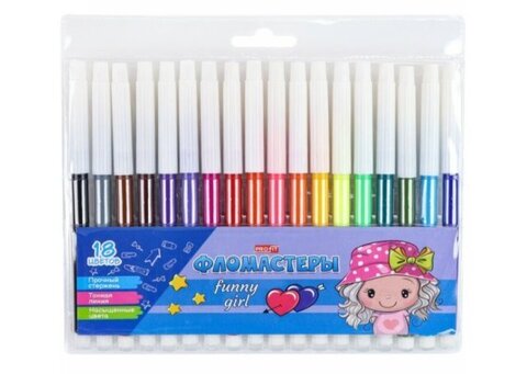 Фломастеры невентилируемые 18цв. ассорти в блистере
