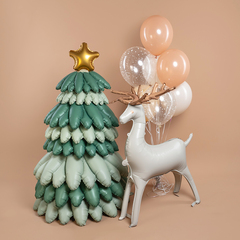 К Фигура 3D, Новогодняя елка, Сатин, Зеленый, 51''/130 см, 1 шт.