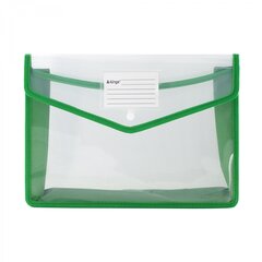 
          Папка-конверт на кнопке Alingar, A4, 250х330х75 мм, горизонтальная, 450 мкм, карман для визитки, ассорти, прозрачная