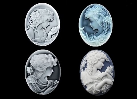 Силиконовые молды Камеи девушки набор 4 шт