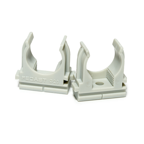 Цена на Крепеж-клипса для труб для монтажного пистолета серая в п/э д20 (100 шт/уп) Fedast