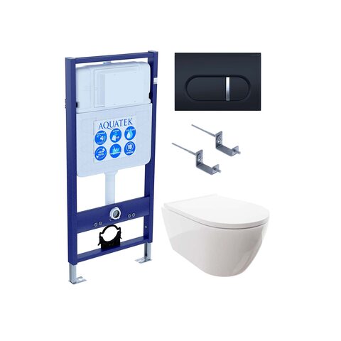 Aquatek SET Aquatek ПОЛАРИС-045 4в1 SET Aquatek ПОЛАРИС (рама Aquatek Standard INS-0000012+унитаз ПОЛАРИС AQ0700-00 с тонким сиденьем soft-close+ крепеж KKI-0000002 +панель KDI-0000045)