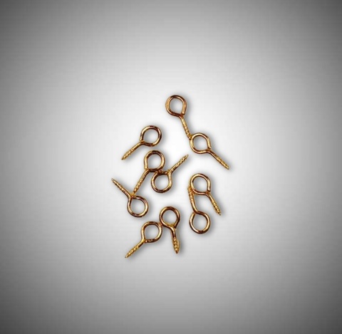 Штифты винтовые с петелькой 5,5*12*1,4 мм (10 шт) , светлое золото