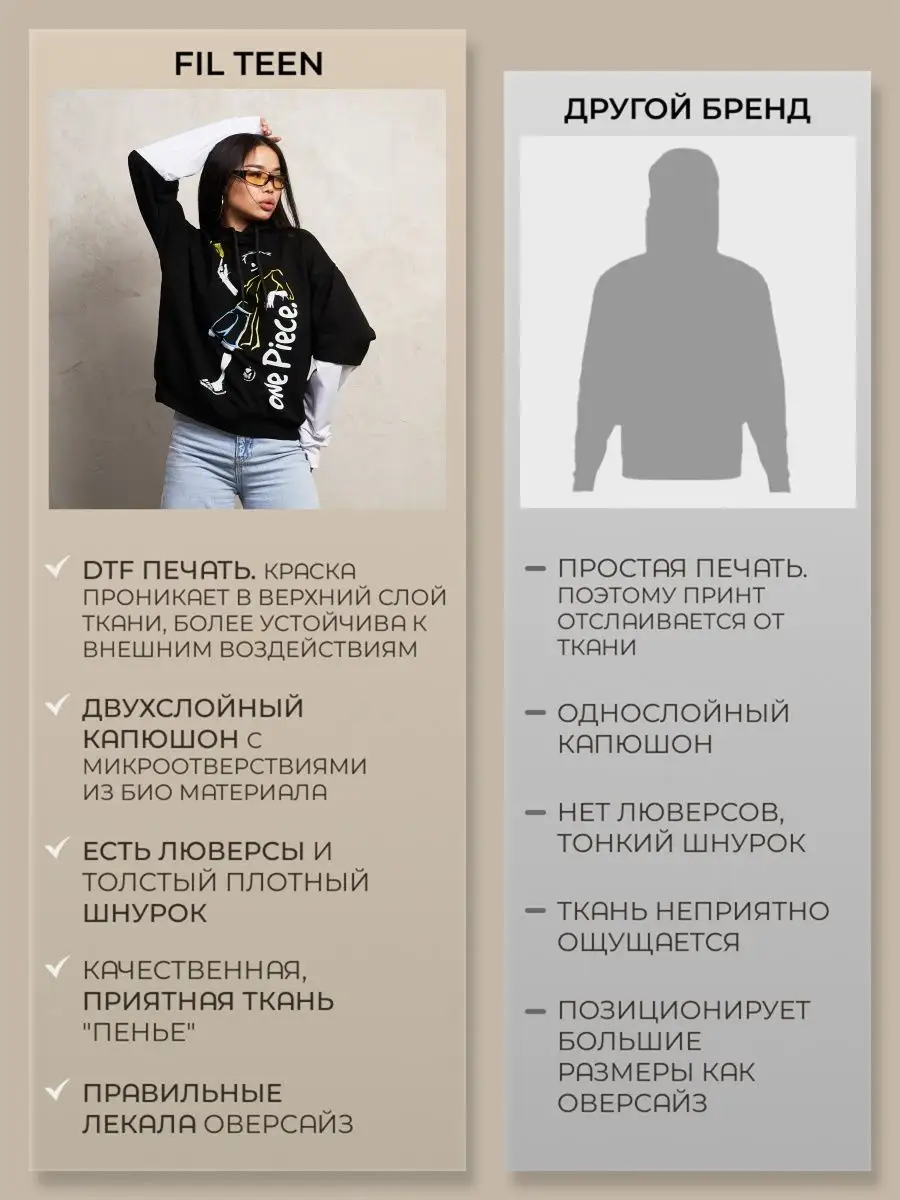 Худи женское мужское оверсайз с принтом аниме с капюшоном