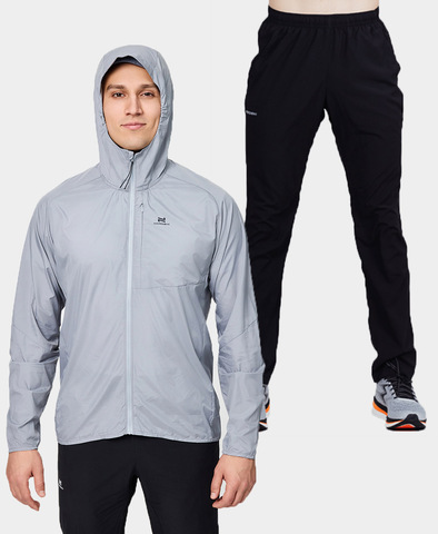 Ультралегкий беговой костюм Nordski Easy Run Light Grey/Black мужской