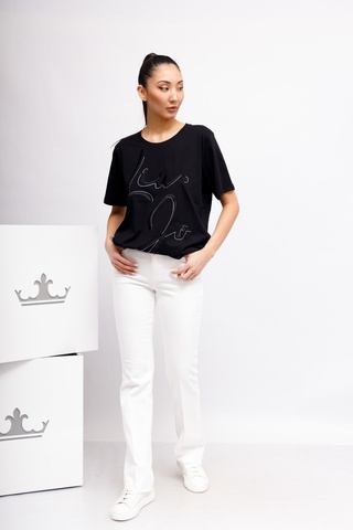 Liu Jo Футболка с крупным лого и стразами. Эко-линейка Better