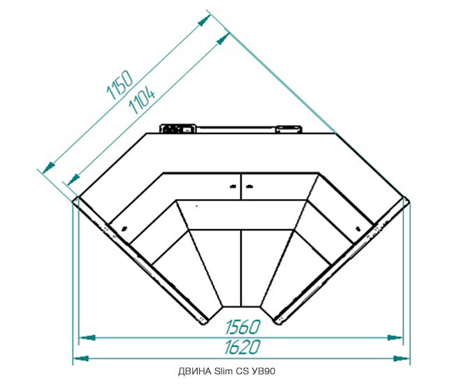Холодильная витрина угловая Golfstream Двина slim CS УВ90 ВС