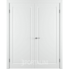 Купить Двустворчатая дверь эмаль VFD Glanta Polar белая глухая