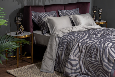 Простыня на резинке 180x200x30 Garda Decor серая 144hf-10307