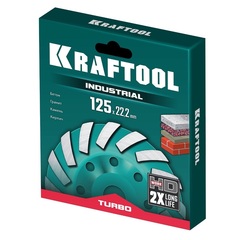 KRAFTOOL Turbo, d 125 мм, сегментная алмазная шлифовальная чашка, INDUSTRIAL (33368-125)