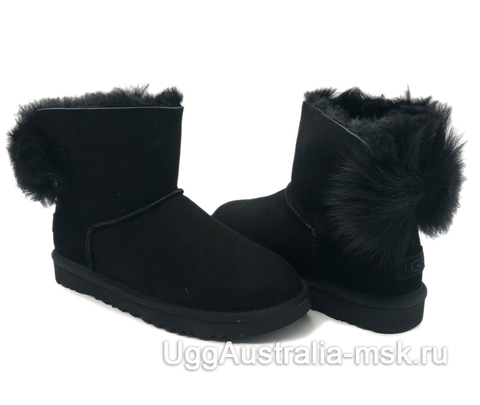 UGG Bow Mini Fluff Boot Black