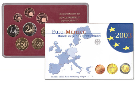 Набор монет Германии. 2003 год. (F). В оригинальной упаковке. Proof