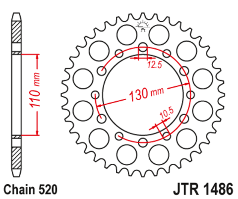 Звезда ведомая JTR1486 40