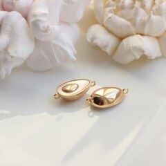 Коннектор с перламутром 18*11 мм, позолота, П553