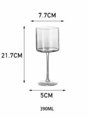 Квадратный бокал для вина на длинной ножке, 390 мл, фото 3