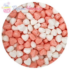 Посыпка 3D «Сердечки» бело-розовые 50 гр