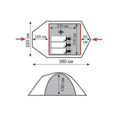 Палатка Tramp Lite Camp 3 (зеленый) - 2
