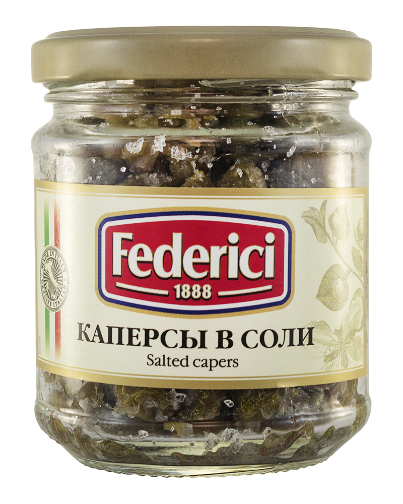 Каперсы Federici в соли 140 гр. в стеклянной банке - 2 шт.