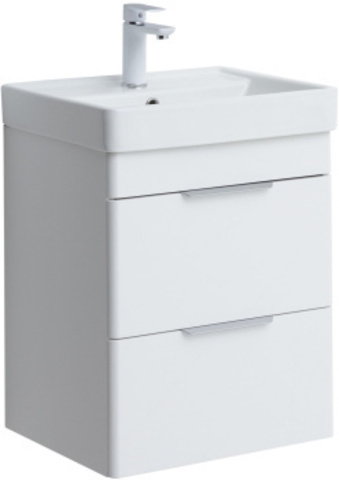 Aquanet 310143 Тумба Ирис new 50 подвесная 2 ящ. цв. белый глянец (310143)