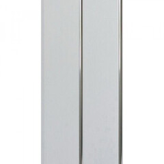 Потолочная панель ПВХ Идеал Ламини Двухсекционная 001-01 Белый Глянцевый с серебром 250х3000 мм