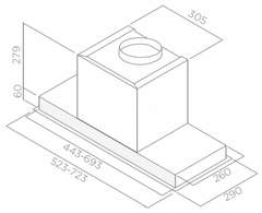 Вытяжка Elica HIDDEN 2.0 IXGL/A/60