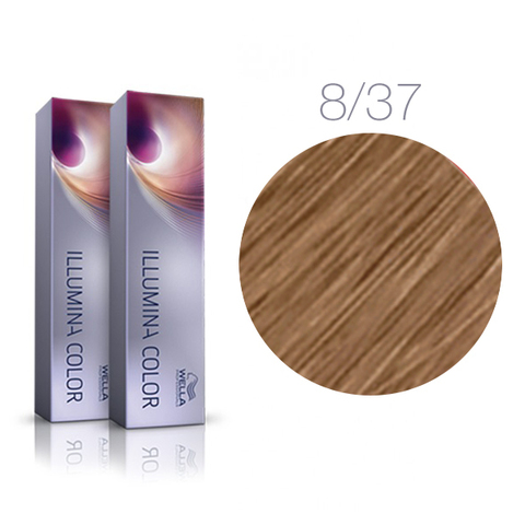 Wella Professional Illumina Color 8/37 (Светлый блонд золотисто-коричневый) - Стойкая крем-краска для волос