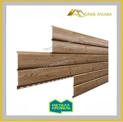 Сайдинг металлический L -Брус ХL ECOSTEEL Текстурированный 0,5мм Кедр (в наличии)