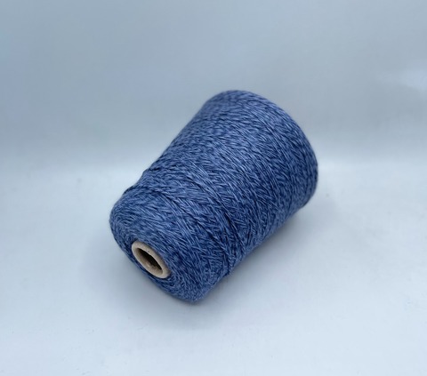 Бобинная пряжа (пр.Италия), 375м/100г,  шерсть/полиамид,цвет-Синее мулине,арт-32565