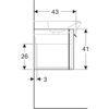 Шкафчик для раковины Geberit myDay, с выдвижным ящиком: B=54см, H=41см, T=43см, Белый / Высокоглянцевое покрытие