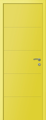 Дверь влагостойкая пластиковая KAPELLI multicolor Ф4Г RAL 1018 Желтый + коробка
