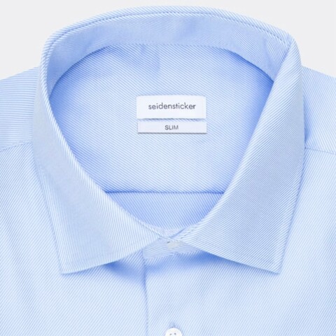 Сорочка Seidensticker Slim Fit 01.653690-12 из твила голубая