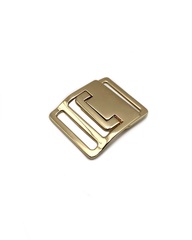 Пряжка металлическая с кнопкой, цвет: золото, 30 мм