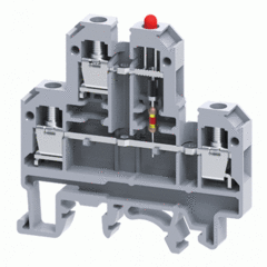 Двухуровневая клемма, винтовые зажимы проводника до 4 мм.кв. 32A/500V с диодной схемой - конфигурация LD4
