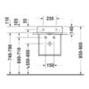 Duravit DuraSquare Металлическая консоль подвесная 516х333 мм, для раковины  073245, Полотенцедержатель левый/правый, хром 31101000