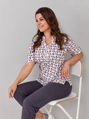 Блузка БЛ-122/орнамент-розовый