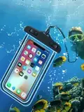 Водонепроницаемый непромокаемый герметичный чехол для телефона до 6.7 дюймов, смартфона, для съемки под водой и документов, большой размер XL, светящийся, чёрный