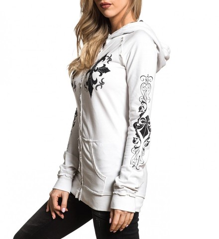 Affliction | Худи женское MARIA White AW13574 левый бок