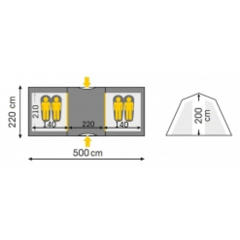 Картинка палатка кемпинговая Talberg base 4 зелёный - 2