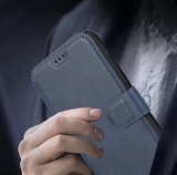 Чехол книжка-подставка кожаный с магнитной застежкой для Xiaomi Redmi 9 (Синий)