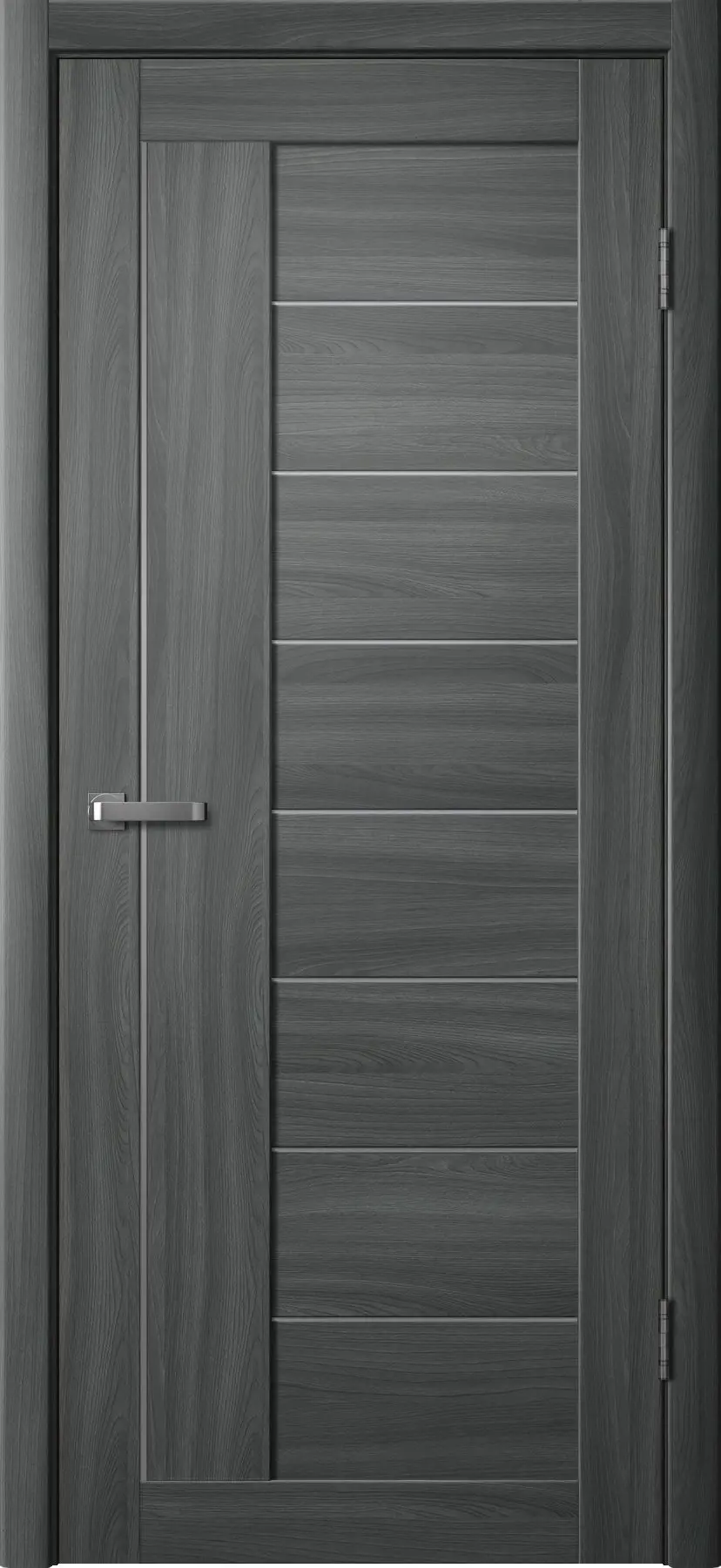 Дверь межкомнатная Двероникс 01Л, цвет графит ясень, экошпон, стекло матовое