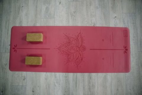 Каучуковый коврик для йоги Lotus YY с разметкой 183*65*0,2-0,4 см