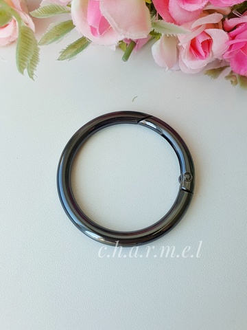 Карабин-кольцо темный никель, D 38 мм