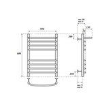 Полотенцесушитель водяной Point PN05156SP П7 500x600 с полкой, хром