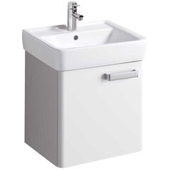 Шкафчик для раковины Geberit Renova Plan, с одной дверью: B=48.5см, H=46.3см, T=44см, матовый белый / меламиновое покрытие, ультраглянцевые белые / пленочное покрытие фото