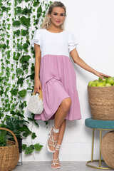 Платье Ветер перемен (бело-розовое) П13586-4М LT Collection