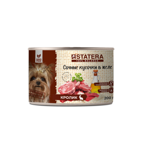 Statera консервы для собак (кролик) в желе 200 гр