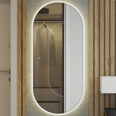 Зеркало с теплой подсветкой "Bari 700х1500 White" AM-Bar-700-1500-DS-C-White