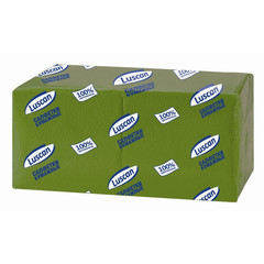 Салфетки бумажные Luscan Profi Pack 1-слойные 24х24 зеленые 400 штук в упаковке